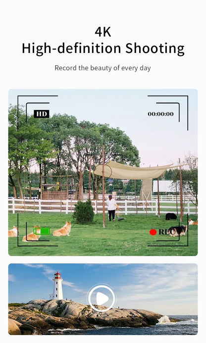 4K Digital Camera Travel Selfie Camara 50 Megapixels Zoom HD Photography 2.4inch Screen Entry-Level Kids Campus Mini Retro Cam