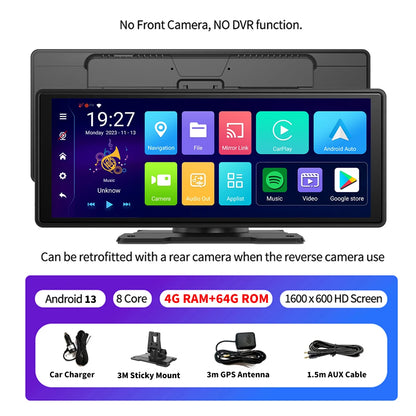 VisionDrive E64 – Cámara Dash Android 13 con CarPlay & GPS Integrado