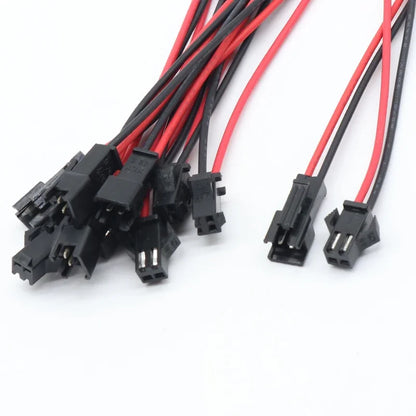 Set de 10 Pares JST SM 2 Pines – Conector Macho y Hembra para Tiras LED, Cable Pigtail de 15CM