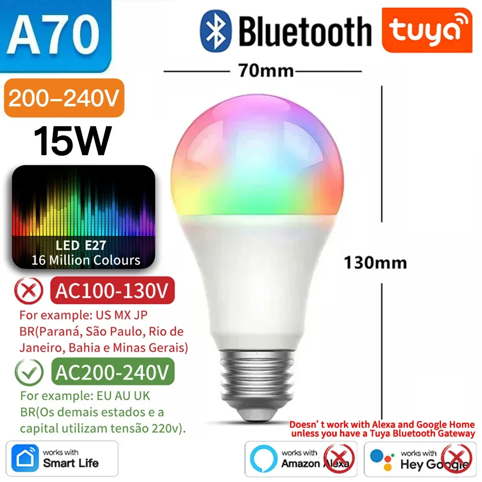 TNCE SmartGlow – Bombilla LED RGB con Bluetooth & WiFi