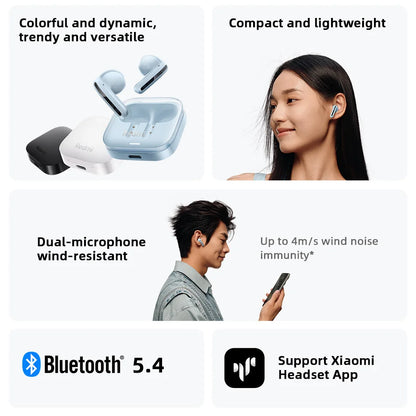 Xiaomi Redmi Buds 6 Active – Auriculares TWS Bluetooth 5.4, Cancelación de Ruido y Batería de 30 Horas