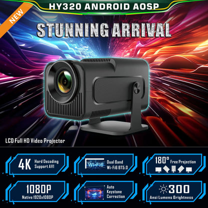 CineMax HY320 – Mini Proyector 4K con Android 11 & Wi-Fi Dual