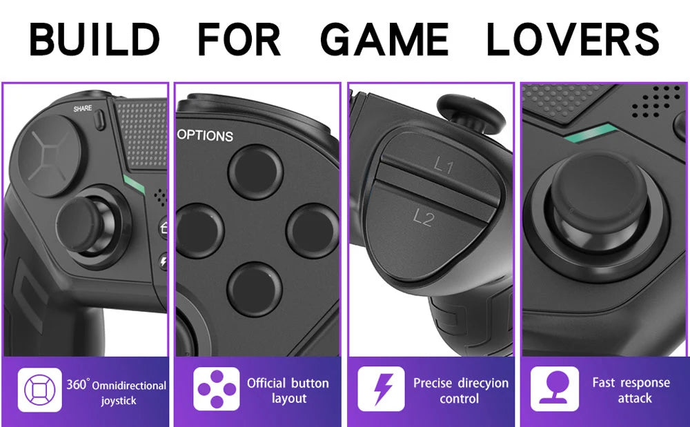 GameMaster PS4 – Mando Bluetooth para PlayStation, Android & PC