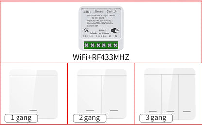 Interruptor Inteligente Tuya WiFi RF 433MHz – Control por Voz, APP Smart Life y Compatible con Alexa & Google Home