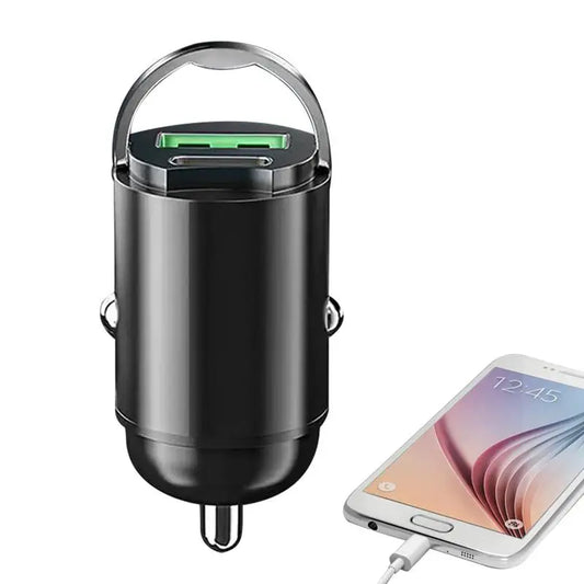 PowerHub 100 – Cargador de Auto con Carga Rápida & Pantalla Digital