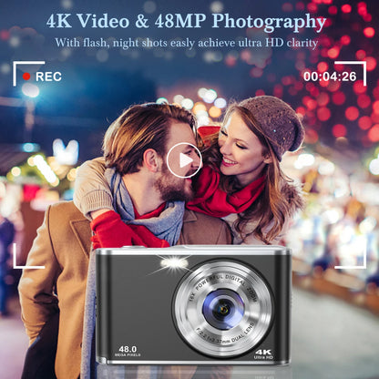 4K Auto Focus Front And Rear Dual Lens Camera Digital Camera, Selfie Camera, Front Camera For Students, 16x Efficient Zoom