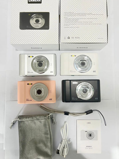 4K Digital Camera Travel Selfie Camara 50 Megapixels Zoom HD Photography 2.4inch Screen Entry-Level Kids Campus Mini Retro Cam