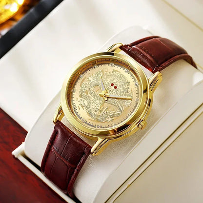 GoldenDragon Elite – Reloj de Negocios con Diseño Exclusivo