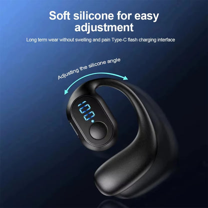 Wireless Bluetooth 5.4 Headphone Digital Display Single Earbud Ultra Long Standby Business Earphone HD Call Headset Outdoor